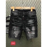 Quần short jean nam, quần ngố nam, quần jean lửng rách họa tiết phong cách MS230