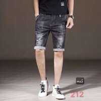 quần short jean nam, quần ngố nam, quần jean lửng rách họa tiết phong cách bg0033