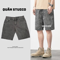 Quần Short Jean Nam Quăn Studio - Quần Short Jean Nam Màu Xám Form Chuẩn Hàn Quốc QSHORT01