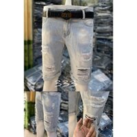 Quần short jean nam rách co giãn, quần bò nam