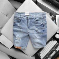 Quần Short Jean Nam Rách Gối Cá Tính