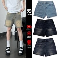 Quần Short Jean Nam Rách Ngắn Trên Gối  Wash Màu Avocado, Quần Sooc Đùi Bò Nam Ngắn Retro Hot Trend Mùa Hè
