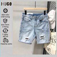Quần short jean nam rách, quần đùi nam cao cấp HUGO QS213
