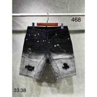 Quần Short Jean Nam Tạo Kiểu Mài Xước Vẩy Sơn , Thêu Khóa Trẻ Trung Hiện Đại . Form Quần Dễ Phối Đồ