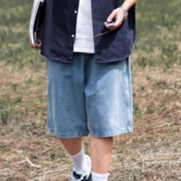 Quần Short Jean Nam Vải Bò Trơn Basic Ống Rộng Cạp Chun Trẻ Trung Năng Động Unisex Thời Trang Mixxmen SHORT NAM 062V3