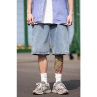 Quần Short Jean Nam Vải Bò Trơn Basic Ống Rộng Cạp Chun Trẻ Trung Năng Động Unisex Thời Trang Mixxno1 SHORT NAM 062V4