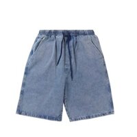 Quần Short Jean Nam Vải Bò Trơn Basic Ống Rộng Cạp Chun Trẻ Trung Năng Động Unisex Thời Trang Mixxno1 SHORT NAM 062