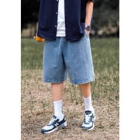 Quần Short Jean Nam Vải Bò Trơn Basic Ống Rộng Cạp Chun Trẻ Trung Năng Động Unisex Thời Trang Mixxno1 SHORT NAM 062V3