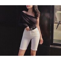 quần short jean NGỐ MÀU TRẮNG TUA LAI SN-T1-09
