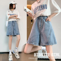 Quần Short Jean Nữ Bigsize Quần Đùi Bò Lưng Thun Ngố Ống Loe Mùa Hè Phong Cách Thời Trang Hàn Quốc Đẹp