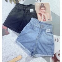 Quần Short jean Nữ Cạp Cao Không Co Giãn