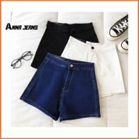 Quần short jean nữ co giãn Anna jeans không túi basic phong cách hàn quốc