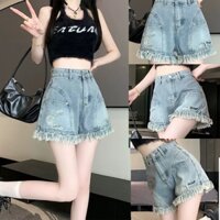 Quần Short Jean Nữ Denim Quần Jean Nữ Phối Túi Trước Cao Cấp Phong Cách Thời Trang Hàn Quốc