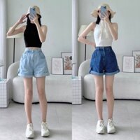 Quần short jean nữ lai bách,quần đùi lững ngố chất jean có nút bách lai cực xinh