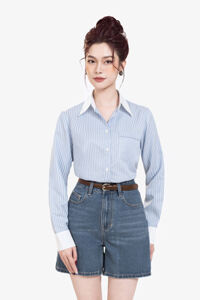 Quần short jean nữ lưng cao