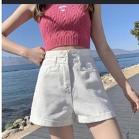 Quân short jean nữ lưng cao hai nút,quần kaki nữ chất vải dày dặn 7 màu xinh xắn