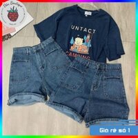 Quần Short Jean nữ, quần ngố rộng cao cấp SJN218