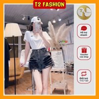 Quần short Jean nữ rách 2 bên có lót trong T413