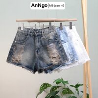 Quần short jean nữ rách nhiều cá tính, lưng cao không giãn dễ phối đồ AnNgo - AT526