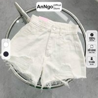 Quần short jean nữ rách nhiều lưng cao- quần sooc bò về 2 màu trắng, đen phong cách ulzzang hàn quốc Q01 hot