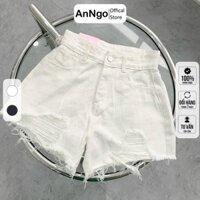 Quần short jean nữ rách nhiều lưng cao- quần sooc bò về 2 màu trắng, đen phong cách ulzzang hàn quốc Q01 hot