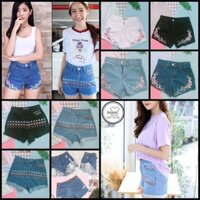 Quần short jean nữ thêu Jeans Thái Lan SJT015 - SJT017 | Shopee Việt Nam