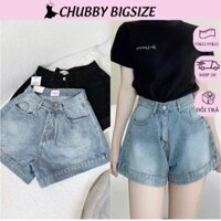 Quần Short Jean Nữ BigSize,Quần Đùi Lưng Cao Ống Rộng Big Size 58kg-95kg Mã J6