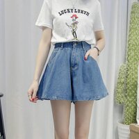 Quần short jean ống rộng thời trang