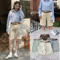 Quần Short Jean, Quần Short Nữ Lưng Cao Kèm Đai Chất Jean Cao Cấp, 2 Basic Màu Hot Trend, Dễ Phối Đồ N100