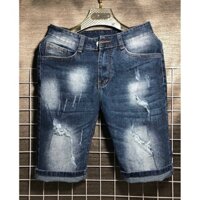 Quần short jean rách nam