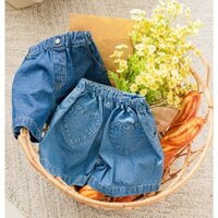 Quần short jeans Bebezoo túi trái tim cho bé gái BED2PT108