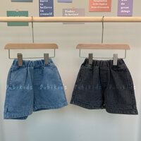 Quần short jeans cạp chun cho bé trai bé gái phong cách Hàn Quốc