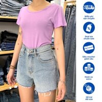 Quần Short Jeans Cotton Nữ Lưng Cao Màu Xanh - Rede Jeans VNXK (SH-02E, SH-02A)