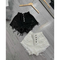 Quần Short jeans đùi 4 nút tua rua - T0Lu