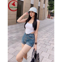 Quần Short Jeans Đùi Lật Lai