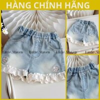 Quần short jeans Little maven bé gái , Quần đùi jeans thỏ phong cách Hàn YX12800