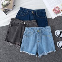 Quần Short Jeans Lưng Cao Ống Rộng Thời Trang Cho Nữ