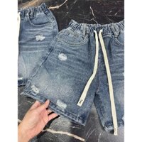 Quần short jeans lưng thun