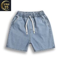 Quần Short Jeans Nam Cao Cấp PH25 Quần Đùi Jean Trên Gối, Chất Liệu Dày Dặn, Đứng Form,Cạp Chun
