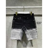Quần Short Jeans Nam Đen Rách Xước Vẩy Sơn Có Túi - Chất Jean Dày Dặn