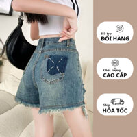 Quần Short Jeans Nữ Quần Bò Nữ Lưng Cao Thời Trang Rách Đủ Màu Chất Vải Dày Dặn