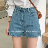 Quần Short Jeans Nữ , Quần Đùi Nữ Xẻ Gấu Màu Xanh Chất Liệu Denim Xịn Xò Tim Tim L00006