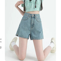 Quần Short Jeans Nữ , Quần Đùi Nữ Xẻ Gấu Màu Xanh Denim  Bền Đẹp Phong Cách Giản Dị L00006