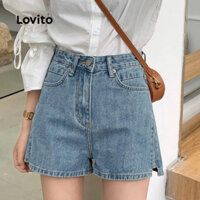 Quần Short Jeans Nữ , Quần Đùi Nữ Xẻ Gấu Màu Xanh Chất Liệu Bền Đẹp Giản Dị Không Phai L00006