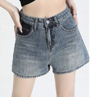 Quần Short Jeans Nữ , Quần Đùi Nữ Chất Liệu Denim Thiết Kế Điểm Hai Màu Cá Tính Phong Cách Trẻ L00030