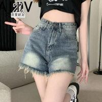 Quần Short Jeans Nữ , Quần Đùi Nữ Chất Liệu Denim Màu Xanh Tua Rua  Sành Điệu Nữ Tính L00004