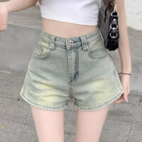 Quần Short Jeans Nữ , Quần Đùi Jeans Nữ Chất Liệu DeNim Phong Cách Tàu Khựa Đường Phố L00025