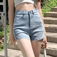 Quần Short Jeans Nữ , Quần Đùi Nữ Xẻ Gấu Màu Xanh Phong Cách Hàn Quốc L017