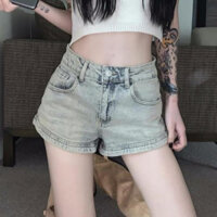 Quần Short Jeans Nữ , Quần Đùi Jeans Nữ Chất Liệu Denim Phối Túi Sau Jean Dày Dặn L00010