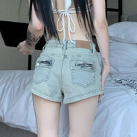 Quần Short Jeans Nữ , Quần Đùi Nữ Chất Liệu Denim Phối Túi Sau Phong Cách Quý Tộc L00010